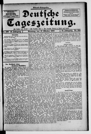 Deutsche Tageszeitung on Oct 17, 1905