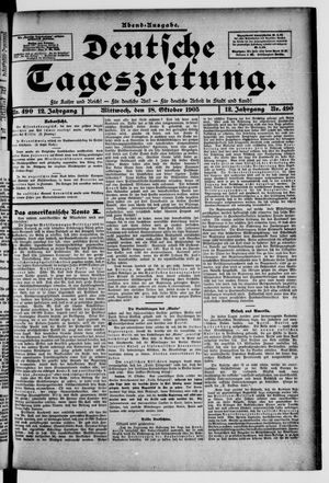 Deutsche Tageszeitung on Oct 18, 1905