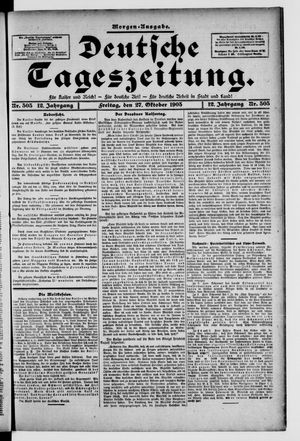 Deutsche Tageszeitung on Oct 27, 1905