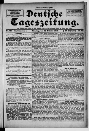 Deutsche Tageszeitung vom 31.10.1905