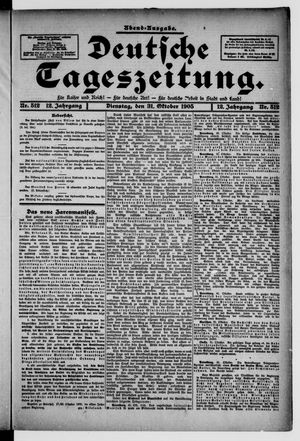 Deutsche Tageszeitung vom 31.10.1905