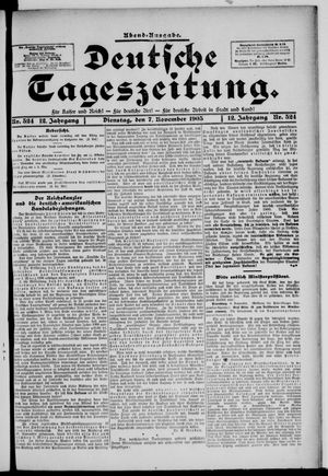 Deutsche Tageszeitung vom 07.11.1905