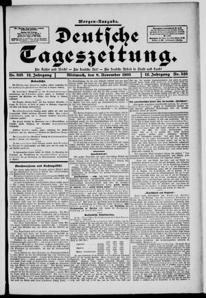 Deutsche Tageszeitung vom 08.11.1905