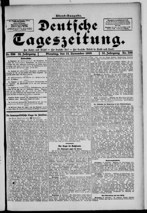 Deutsche Tageszeitung on Nov 14, 1905