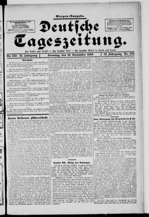 Deutsche Tageszeitung on Nov 19, 1905