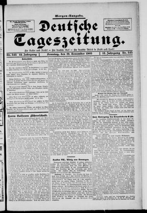 Deutsche Tageszeitung vom 19.11.1905