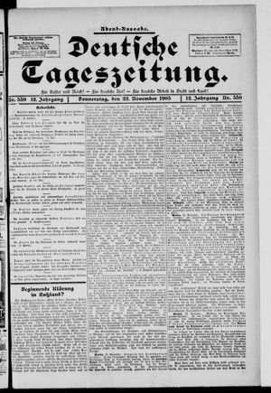 Deutsche Tageszeitung on Nov 23, 1905