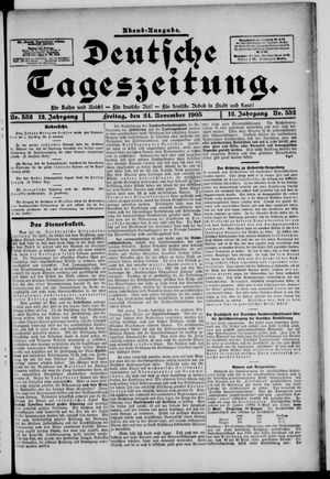 Deutsche Tageszeitung on Nov 24, 1905