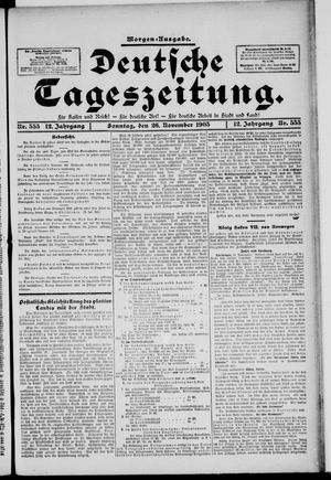 Deutsche Tageszeitung on Nov 26, 1905