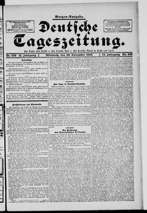 Deutsche Tageszeitung vom 29.11.1905