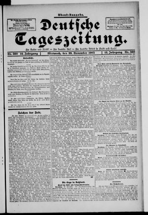 Deutsche Tageszeitung vom 29.11.1905