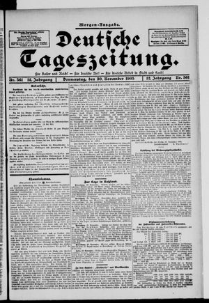 Deutsche Tageszeitung on Nov 30, 1905