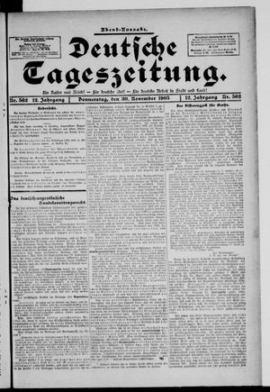 Deutsche Tageszeitung on Nov 30, 1905