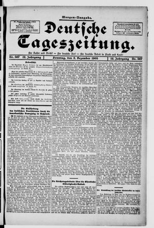 Deutsche Tageszeitung on Dec 3, 1905