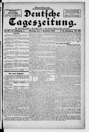 Deutsche Tageszeitung on Dec 4, 1905