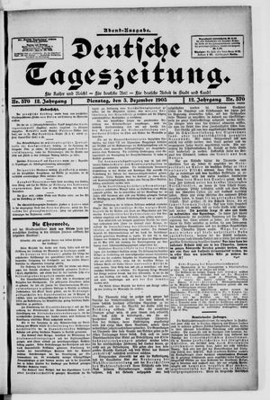 Deutsche Tageszeitung vom 05.12.1905