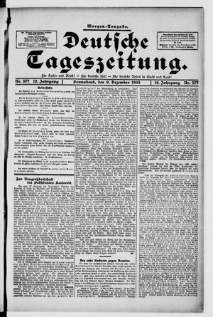 Deutsche Tageszeitung on Dec 9, 1905