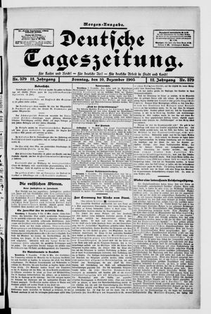 Deutsche Tageszeitung on Dec 10, 1905