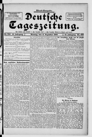 Deutsche Tageszeitung vom 11.12.1905