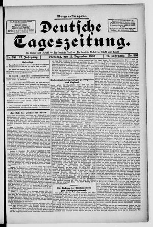 Deutsche Tageszeitung on Dec 12, 1905