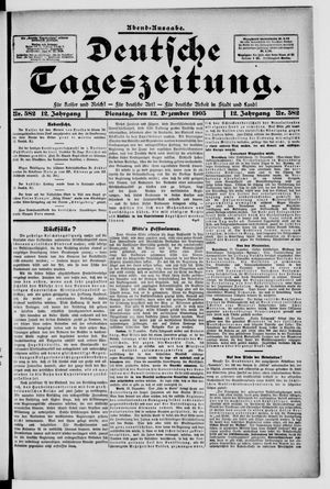 Deutsche Tageszeitung on Dec 12, 1905