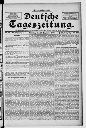 Deutsche Tageszeitung on Dec 17, 1905