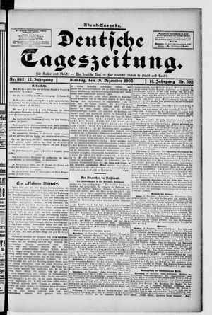 Deutsche Tageszeitung on Dec 18, 1905