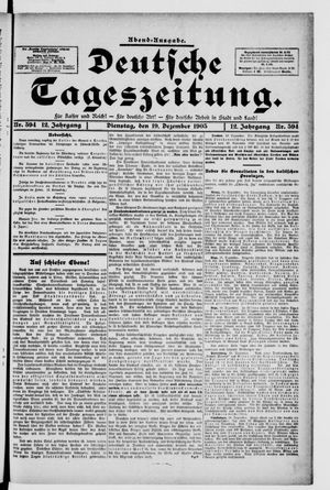 Deutsche Tageszeitung vom 19.12.1905