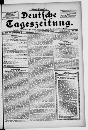 Deutsche Tageszeitung on Dec 20, 1905