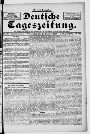 Deutsche Tageszeitung vom 21.12.1905