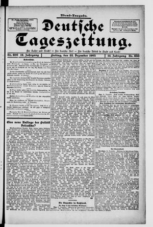 Deutsche Tageszeitung vom 22.12.1905