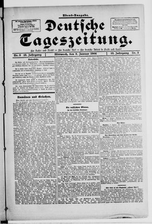 Deutsche Tageszeitung on Jan 3, 1906