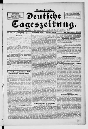 Deutsche Tageszeitung vom 07.01.1906