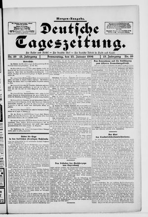 Deutsche Tageszeitung on Jan 25, 1906