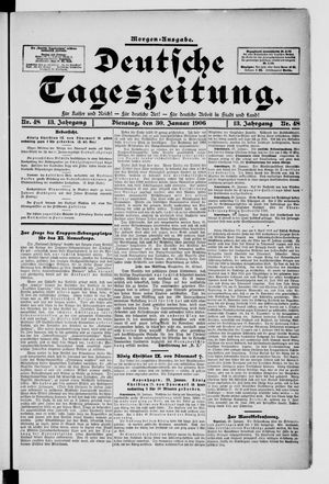 Deutsche Tageszeitung on Jan 30, 1906