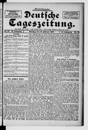 Deutsche Tageszeitung on Feb 19, 1906