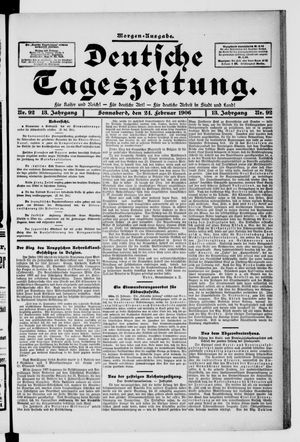 Deutsche Tageszeitung on Feb 24, 1906