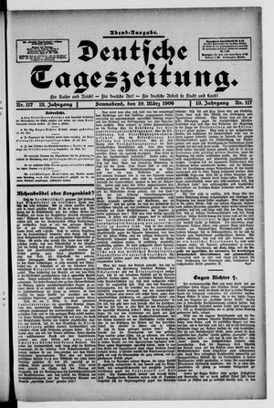 Deutsche Tageszeitung on Mar 10, 1906