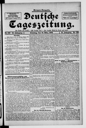 Deutsche Tageszeitung on Mar 18, 1906