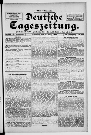 Deutsche Tageszeitung vom 21.03.1906