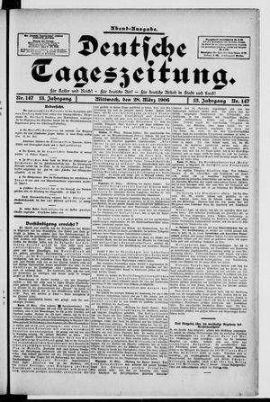 Deutsche Tageszeitung vom 28.03.1906