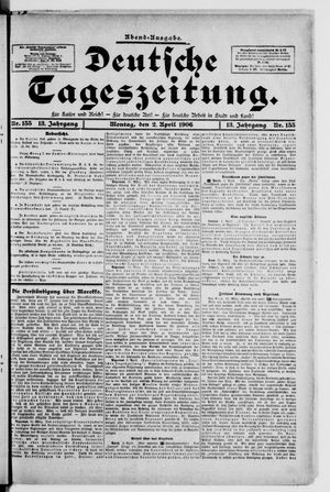 Deutsche Tageszeitung vom 02.04.1906