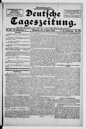 Deutsche Tageszeitung vom 04.04.1906