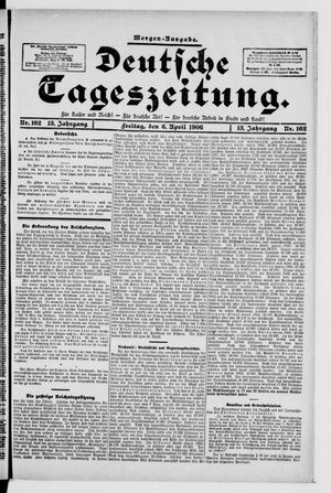 Deutsche Tageszeitung on Apr 6, 1906
