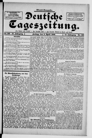 Deutsche Tageszeitung on Apr 6, 1906