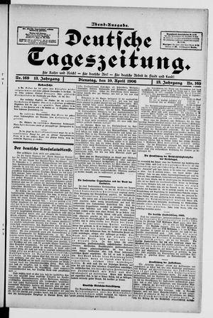 Deutsche Tageszeitung vom 10.04.1906