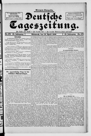Deutsche Tageszeitung on Apr 18, 1906