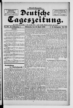 Deutsche Tageszeitung on Apr 18, 1906