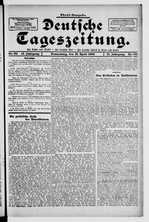 Deutsche Tageszeitung on Apr 19, 1906