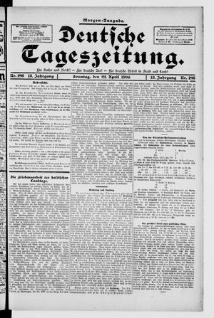 Deutsche Tageszeitung vom 22.04.1906